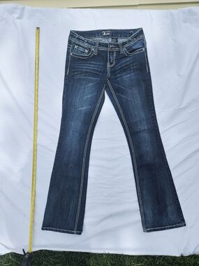 Dark Wash Low Rise Women's Bootcut Jeans - Blue Y2k